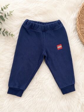 Vintage 90s LEGO Toddler Boy Sweatpants Navy Joggers 3T Pants Red Logo Patch
